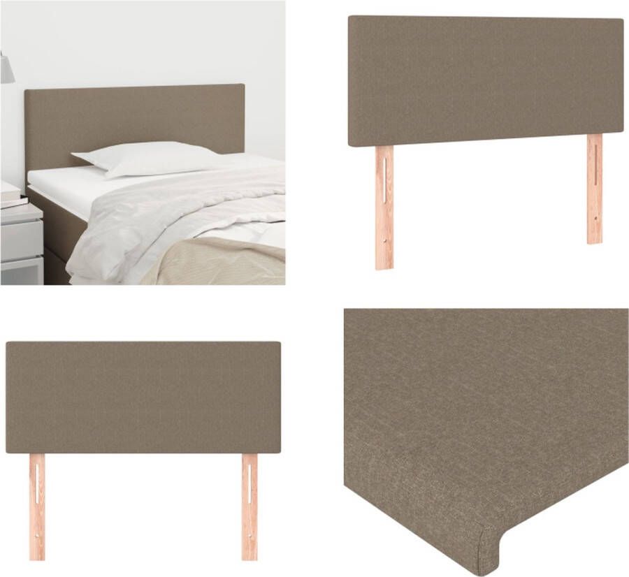 VidaXL Hoofdbord 100x5x78 88 cm stof taupe Hoofdbord Hoofdborden Hoofdeinde Houten Hoofdbord - Foto 2