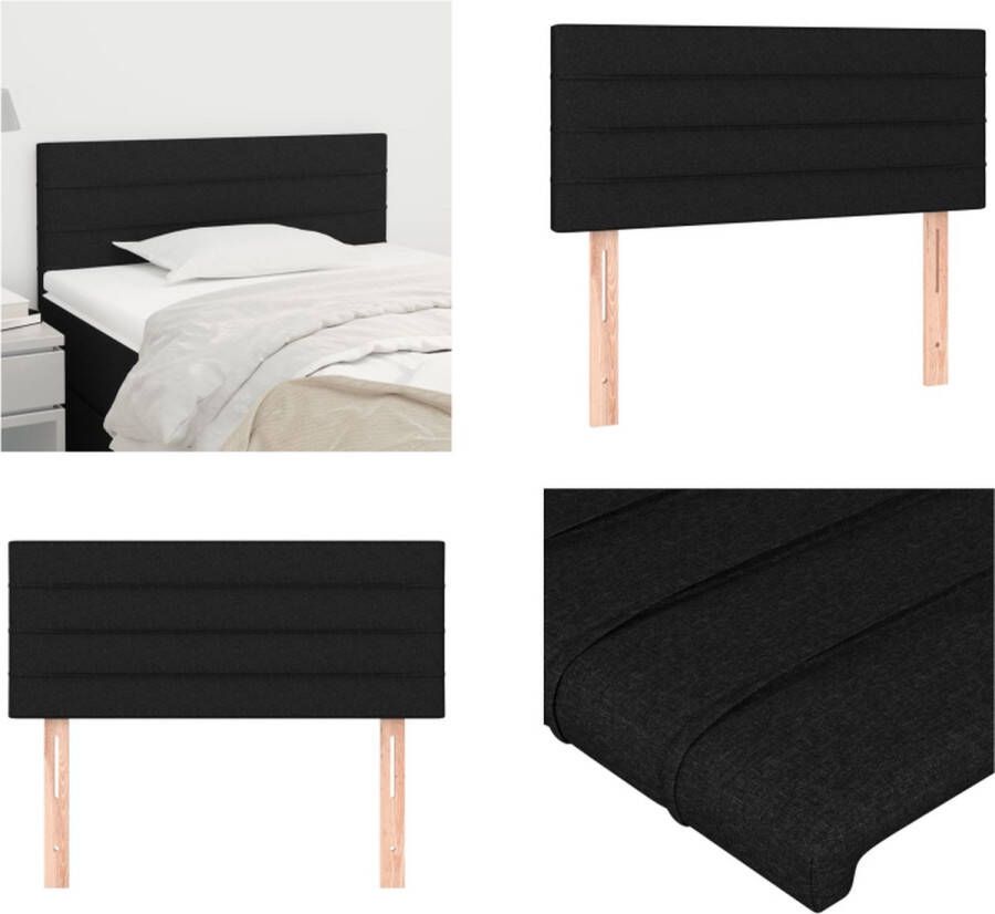 VidaXL Hoofdbord 100x5x78 88 cm stof zwart Hoofdbord Hoofdborden Hoofdeinde Houten Hoofdbord