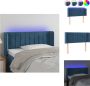 VidaXL Hoofdbord 103 x 16 x 78 88 cm Donkerblauw Fluweel LED Verstelbaar Bedonderdeel - Thumbnail 1