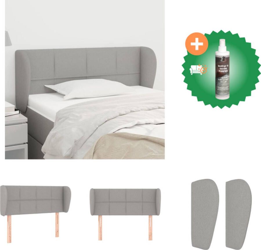 VidaXL Klassiek Hoofdbord Lichtgrijs Verstelbare Hoogte Stevige Poten Comfortabele Ondersteuning Bedonderdeel Inclusief Reiniger