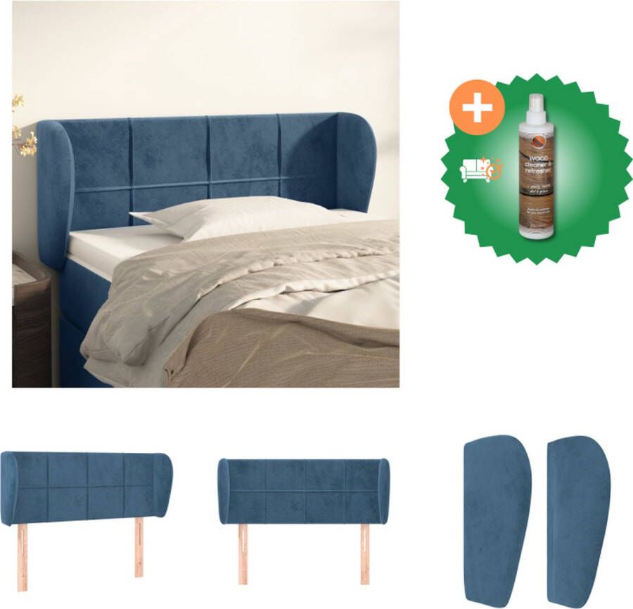 VidaXL Hoofdbord 103 x 23 x 78 88 cm Zacht Fluwelen Stof Stevige Houten Poten Verstelbare Hoogte Comfortabele Ondersteuning Bedonderdeel Inclusief Houtreiniger en verfrisser