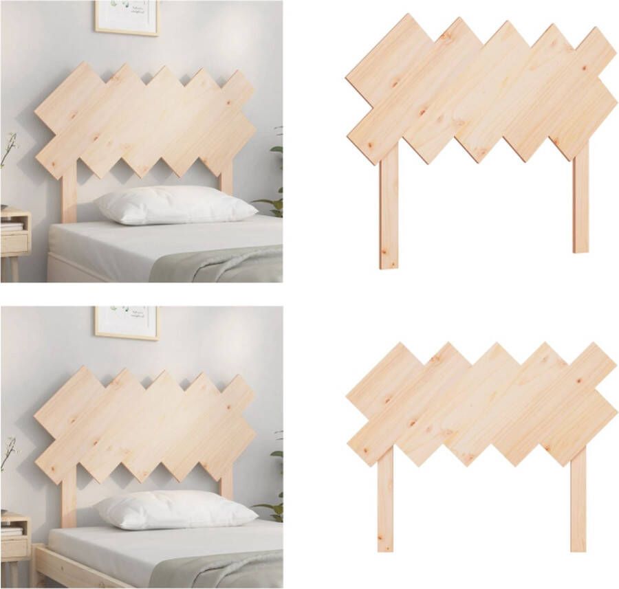 VidaXL Hoofdbord 104x3x80 5 cm massief grenenhout Hoofdbord Hoofdborden Hoofdeinde Houten Hoofdbord - Foto 2
