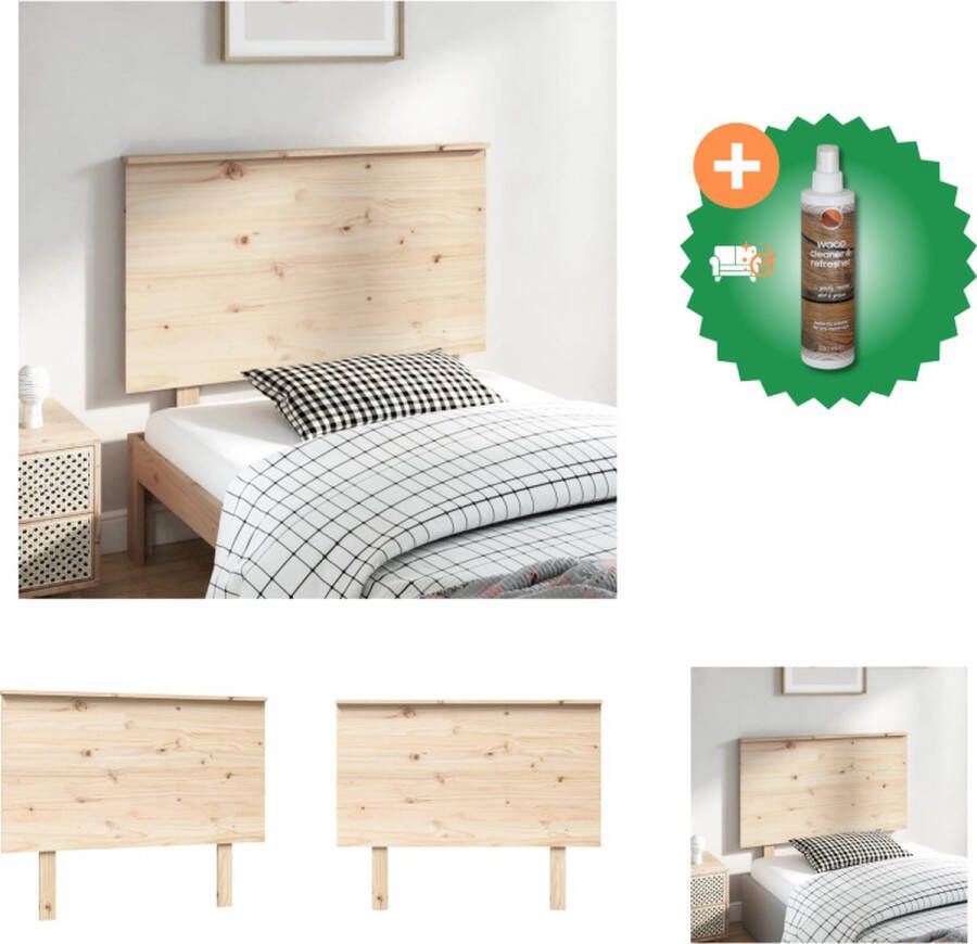 VidaXL Hoofdbord 104x6x82-5 cm massief grenenhout Bedonderdeel Inclusief Houtreiniger en verfrisser