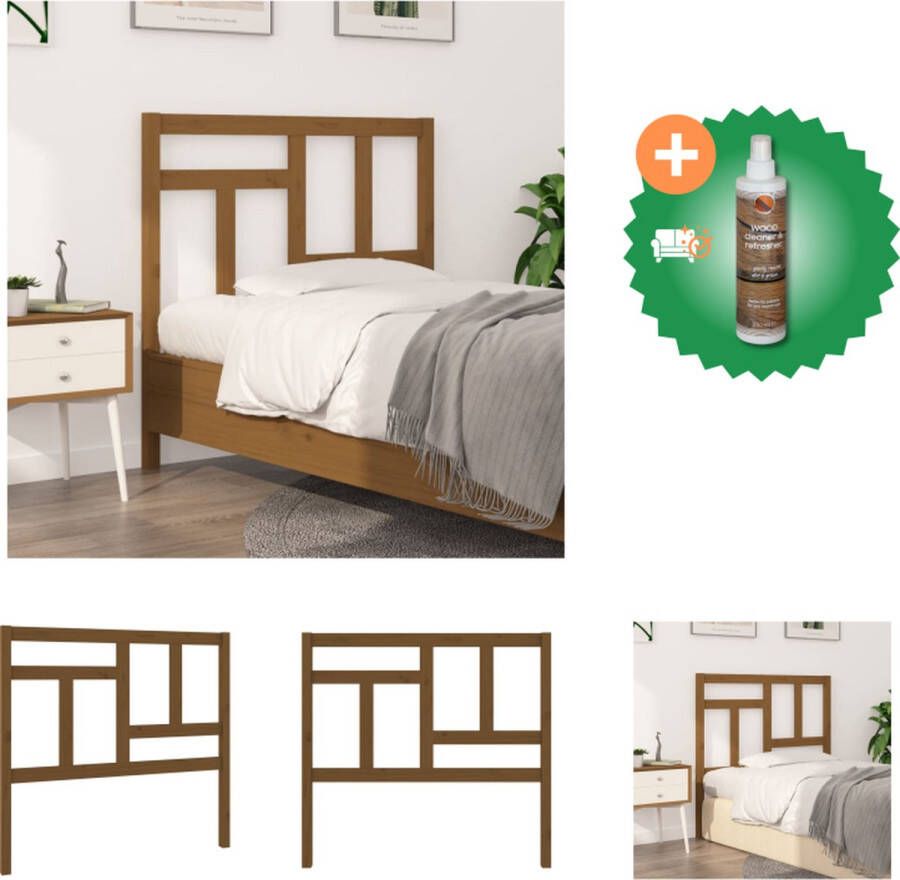 VidaXL Houten Hoofdeinde Rustieke Charme Hoofdbord 105.5 x 4 x 100 cm Kleur- Honingbruin Bedonderdeel Inclusief Houtreiniger en verfrisser - Foto 3