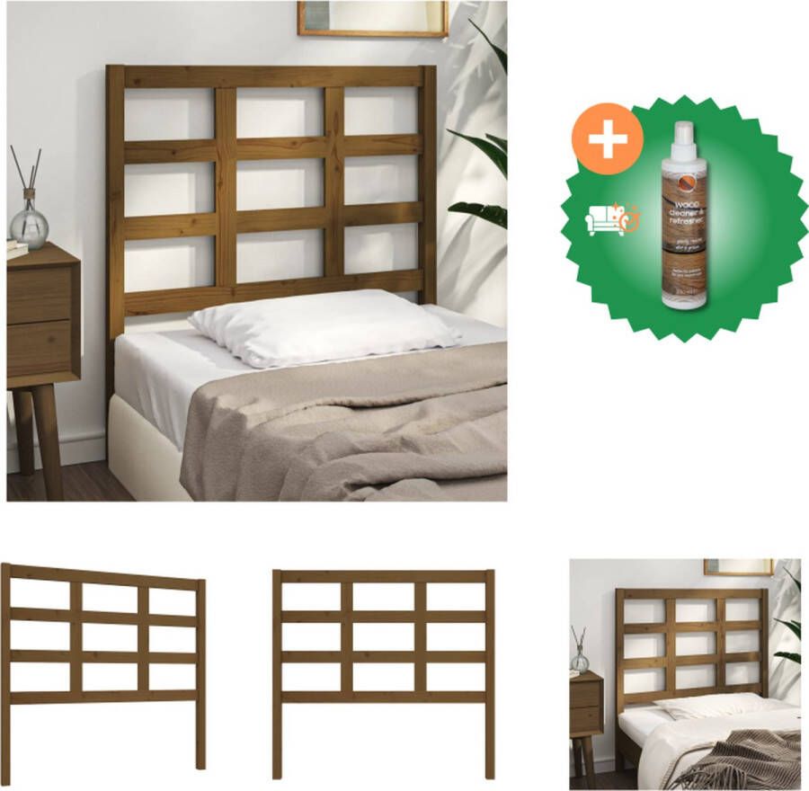 VidaXL Houten Hoofdeinde Rustieke Charme Hoofdbord 105.5 x 4 x 100 cm Kleur- Honingbruin Bedonderdeel Inclusief Houtreiniger en verfrisser - Foto 4