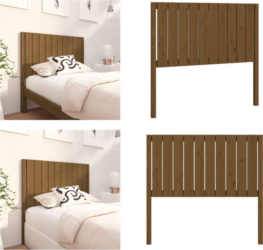 VidaXL Hoofdbord 105-5x4x100 cm massief grenenhout honingbruin Hoofdbord Hoofdborden Hoofdeinde Houten Hoofdbord