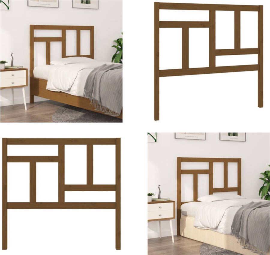 VidaXL Hoofdbord 105-5x4x100 cm massief grenenhout honingbruin Hoofdbord Hoofdborden Hoofdeinde Houten Hoofdbord