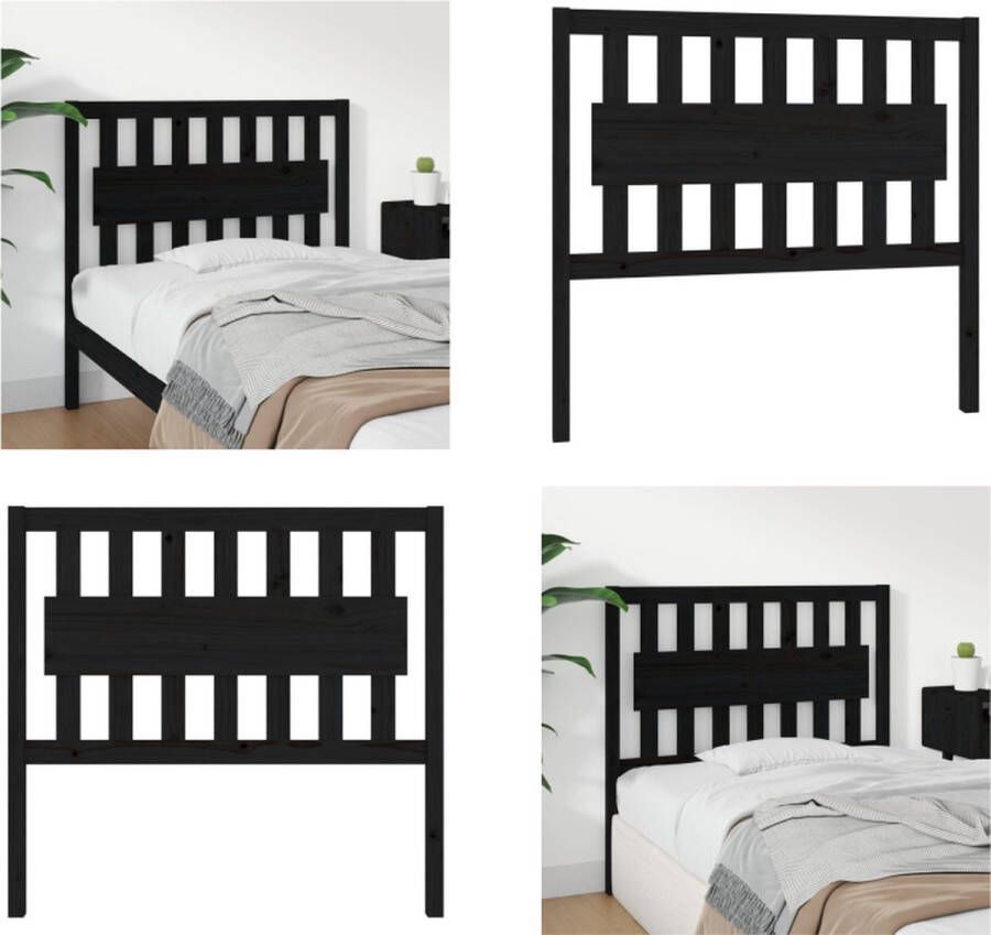 VidaXL Hoofdbord 105-5x4x100 cm massief grenenhout zwart Hoofdbord Hoofdborden Hoofdeinde Houten Hoofdbord - Foto 6