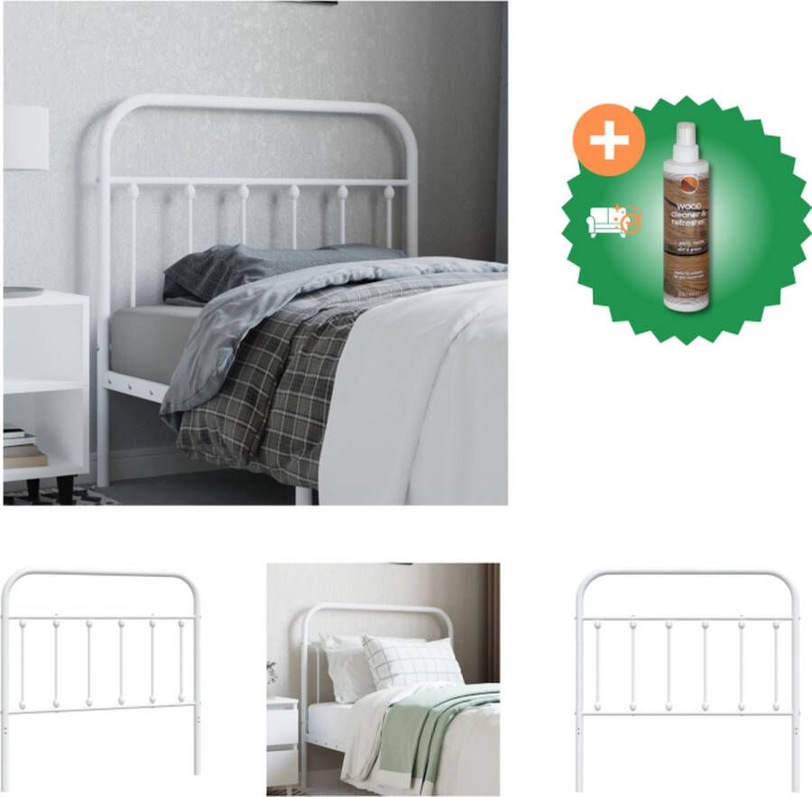 VidaXL Hoofdbord 105 x 3 x 100 cm Robuust en stabiel Staal Bedonderdeel Inclusief Houtreiniger en verfrisser