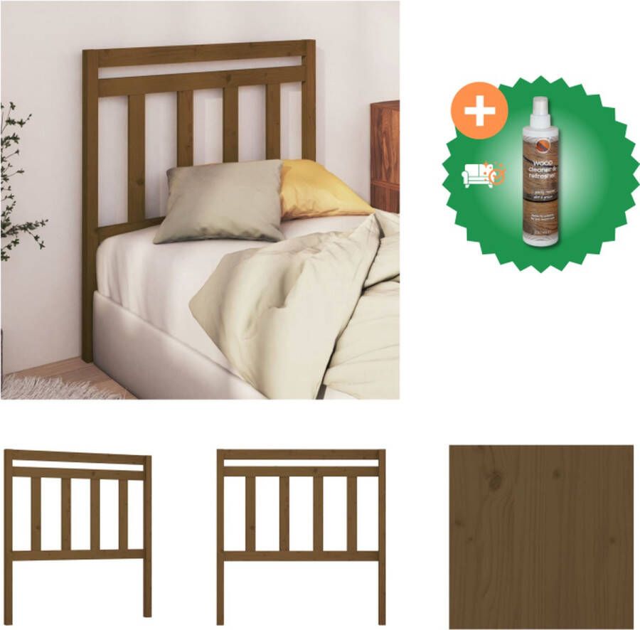 VidaXL Hoofdbord 106x4x100 cm massief grenenhout honingbruin Bedonderdeel Inclusief Houtreiniger en verfrisser