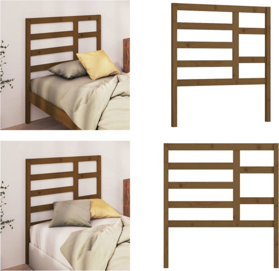 VidaXL Hoofdbord 106x4x104 cm massief grenenhout honingbruin Hoofdbord Hoofdborden Hoofdeinde Houten Hoofdbord - Foto 2