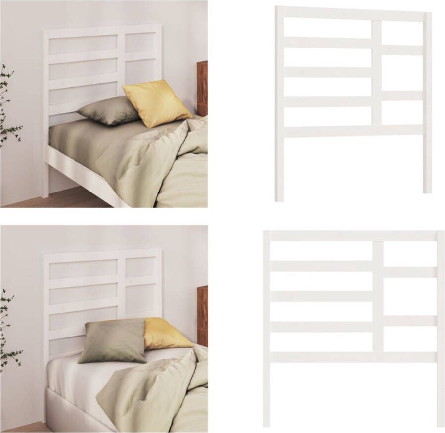 VidaXL Hoofdbord 106x4x104 cm massief grenenhout wit Hoofdbord Hoofdborden Hoofdeinde Houten Hoofdbord - Foto 2