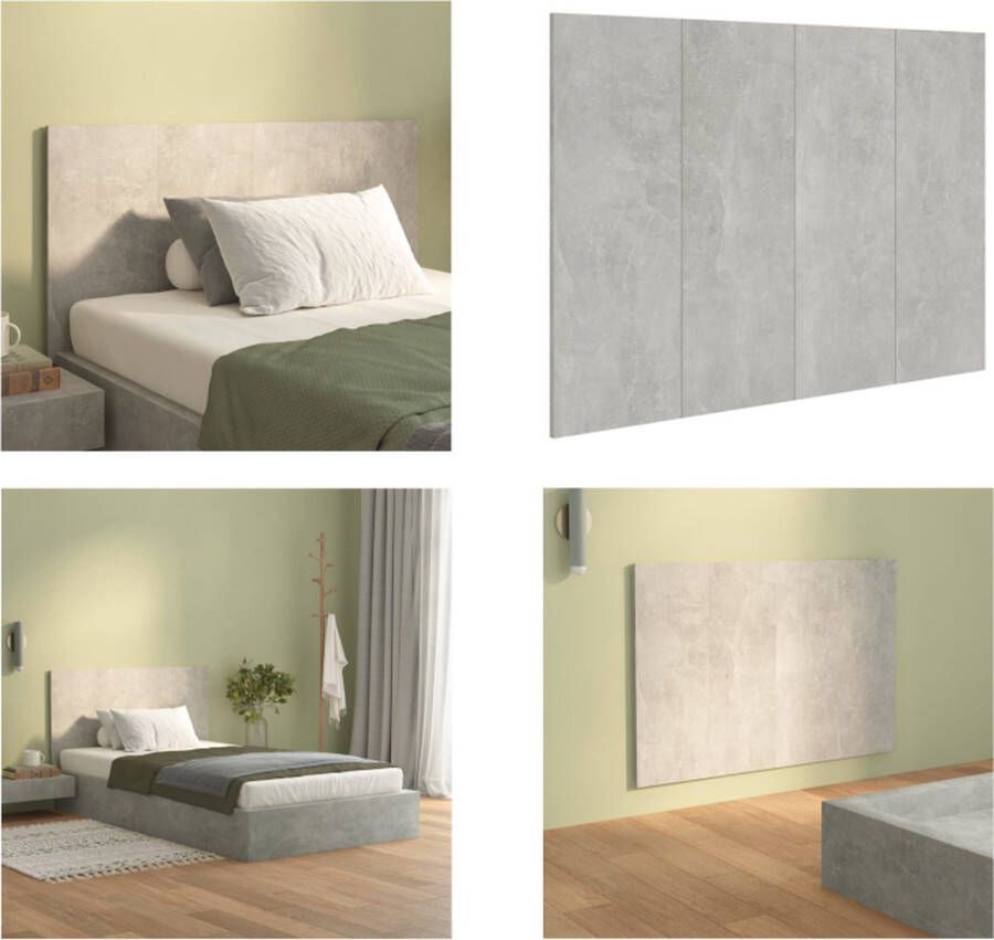 VidaXL Hoofdbord 120x1-5x80 cm bewerkt hout betongrijs Hoofdbord Hoofdborden Hoofdeinde Bedeinde - Foto 2