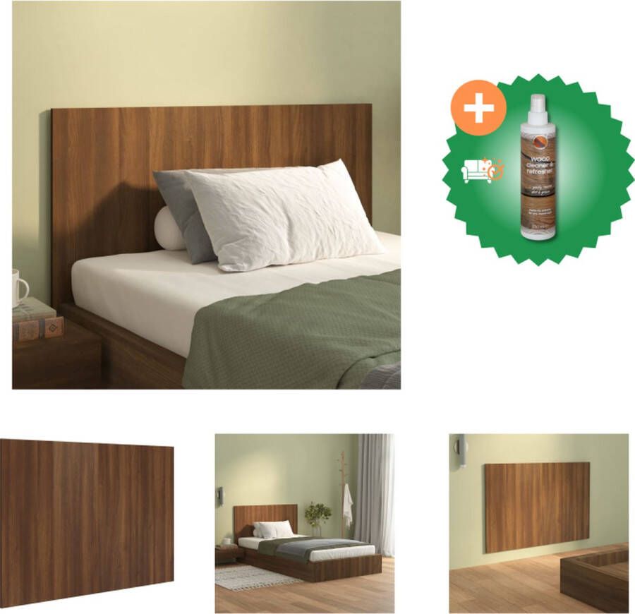 VidaXL Hoofdbord 120x1-5x80 cm bewerkt hout bruineikenkleurig Bedonderdeel Inclusief Houtreiniger en verfrisser