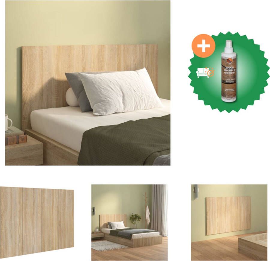 VidaXL Hoofdbord 120x1-5x80 cm bewerkt hout sonoma eikenkleurig Bedonderdeel Inclusief Houtreiniger en verfrisser