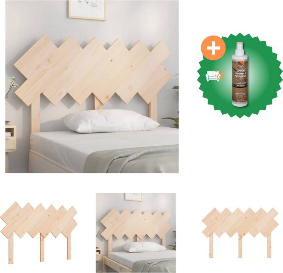 VidaXL Hoofdbord 122-5x3x80-5 cm massief grenenhout Bedonderdeel Inclusief Houtreiniger en verfrisser