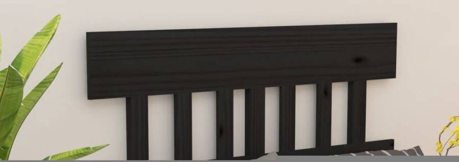 VidaXL Hoofdbord 123 5x3x81 cm massief grenenhout zwart - Foto 3