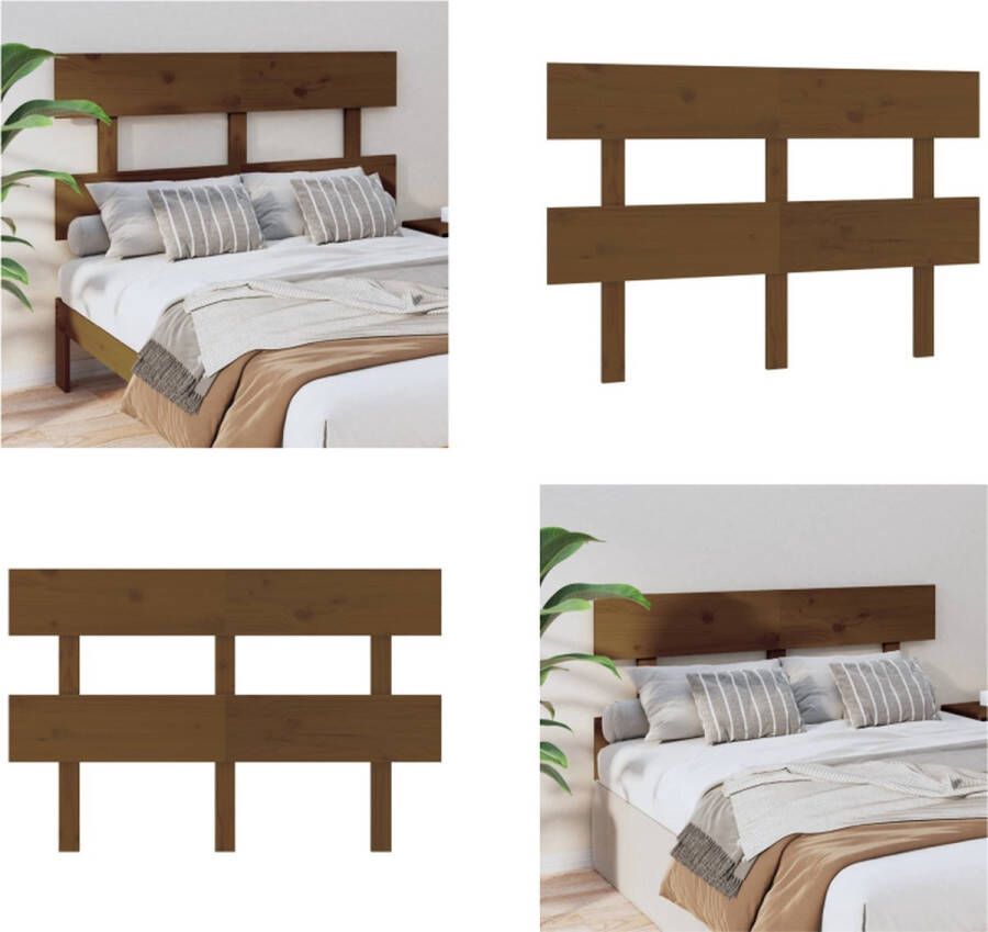 VidaXL Hoofdbord 124x3x81 cm massief grenenhout honingbruin Hoofdbord Hoofdborden Hoofdeinde Houten Hoofdbord