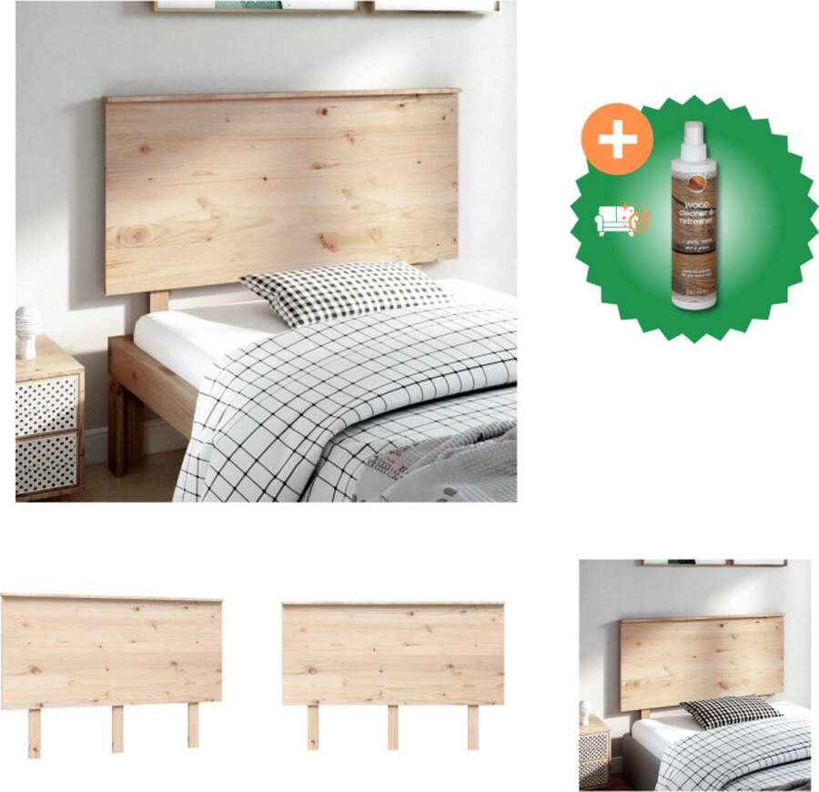 VidaXL Hoofdbord 124x6x82-5 cm massief grenenhout Bedonderdeel Inclusief Houtreiniger en verfrisser