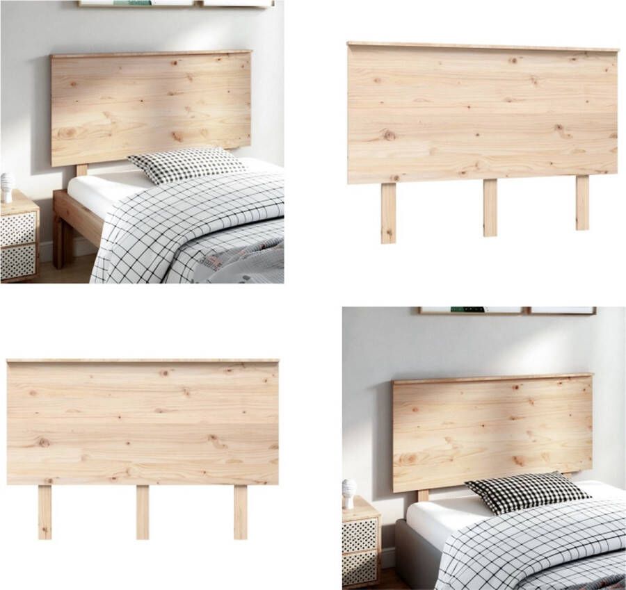 VidaXL Hoofdbord 124x6x82-5 cm massief grenenhout Hoofdbord Hoofdborden Hoofdeinde Houten Hoofdbord - Foto 2