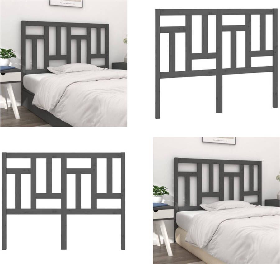 VidaXL Hoofdbord 125-5x4x100 cm massief grenenhout grijs Hoofdbord Hoofdborden Hoofdeinde Houten Hoofdbord - Foto 8