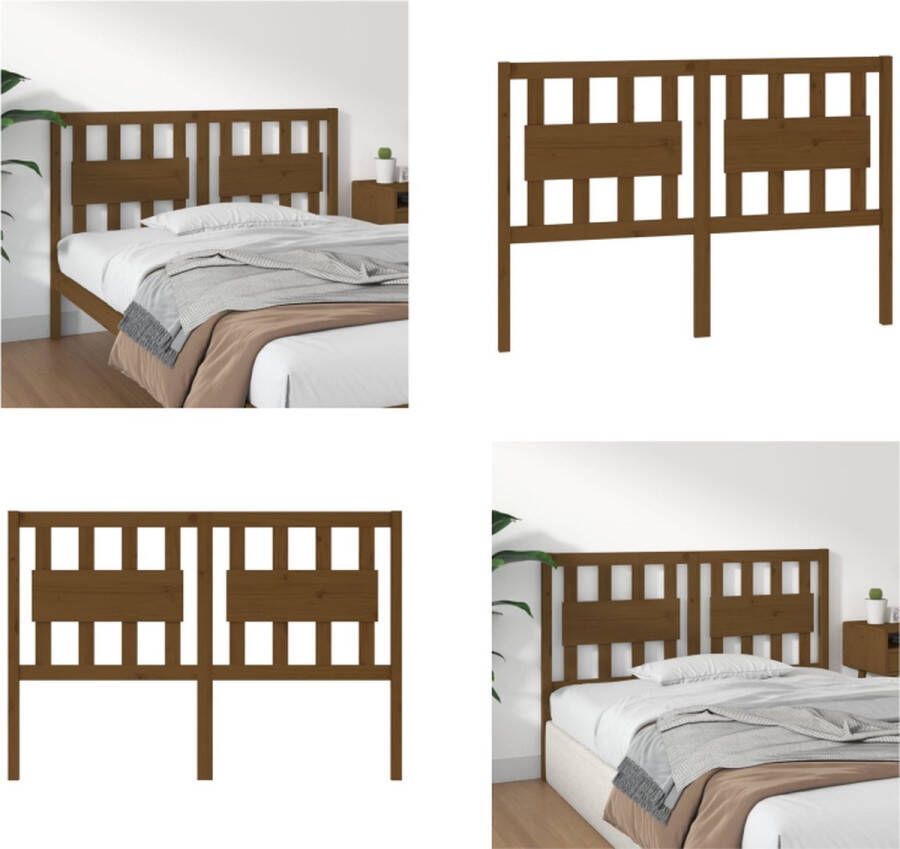 VidaXL Hoofdbord 125-5x4x100 cm massief grenenhout honingbruin Hoofdbord Hoofdborden Hoofdeinde Houten Hoofdbord - Foto 7
