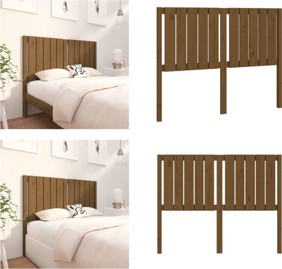 VidaXL Hoofdbord 125-5x4x100 cm massief grenenhout honingbruin Hoofdbord Hoofdborden Hoofdeinde Houten Hoofdbord - Foto 6