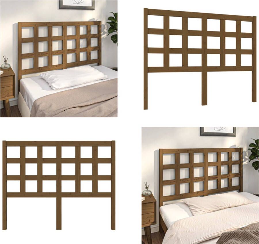 VidaXL Hoofdbord 125-5x4x100 cm massief grenenhout honingbruin Hoofdbord Hoofdborden Hoofdeinde Houten Hoofdbord - Foto 8