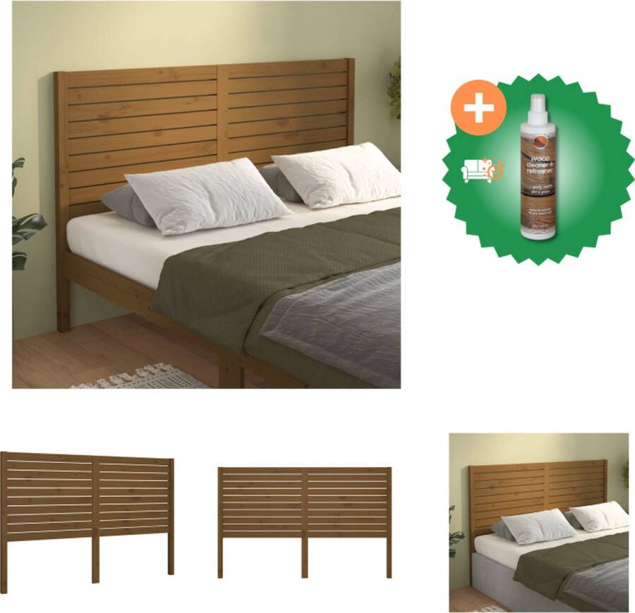 VidaXL Hoofdbord Grenen 126 x 4 x 100 cm Rustieke uitstraling Bedonderdeel Inclusief Houtreiniger en verfrisser - Foto 3