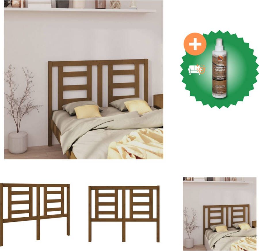 VidaXL Hoofdbord Grenen 126 x 4 x 100 cm Rustieke uitstraling Bedonderdeel Inclusief Houtreiniger en verfrisser - Foto 2