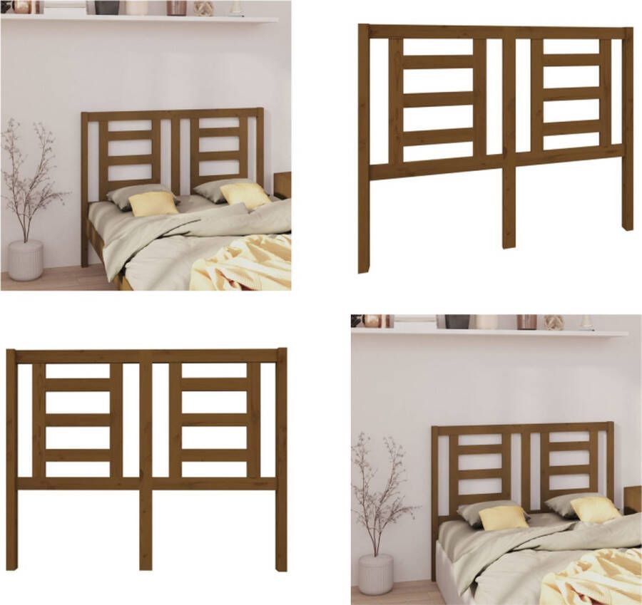 VidaXL Hoofdbord 126x4x100 cm massief grenenhout honingbruin Hoofdbord Hoofdborden Hoofdeinde Houten Hoofdbord - Foto 8
