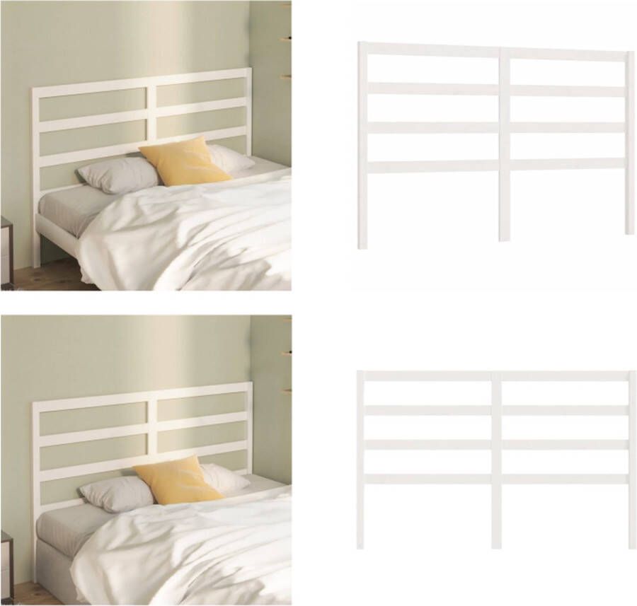 VidaXL Hoofdbord 126x4x100 cm massief grenenhout wit Hoofdbord Hoofdborden Hoofdeinde Houten Hoofdbord - Foto 2