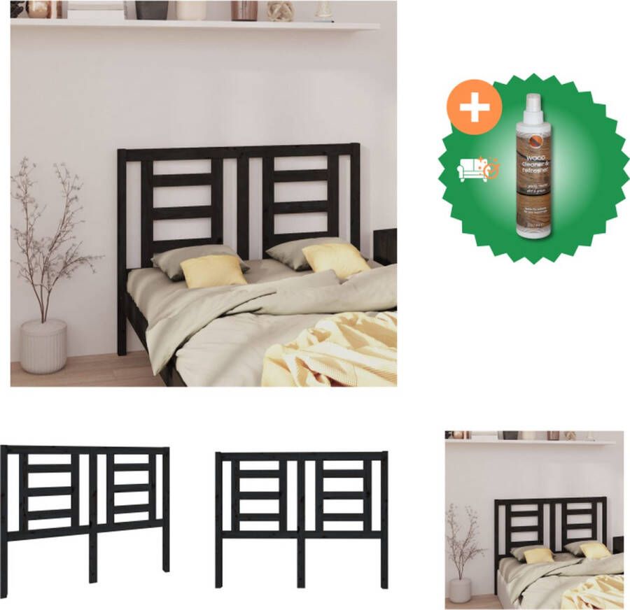 VidaXL houten hoofdeinde klassiek hoofdbord 126 x 4 x 100 cm Kleur- zwart Hoogwaardig materiaal Rustieke charme Comfortabele ondersteuning Bedonderdeel Inclusief Houtreiniger en verfrisser - Foto 2