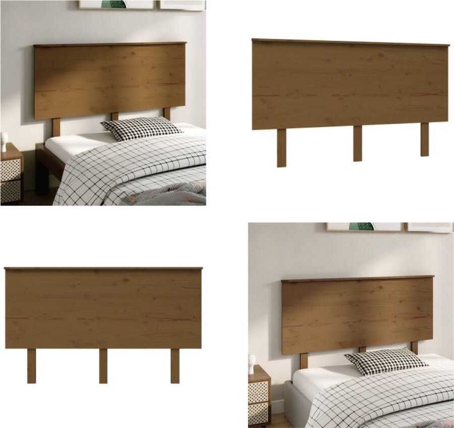 VidaXL Hoofdbord 139x6x82 5 cm massief grenenhout honingbruin Hoofdbord Hoofdborden Hoofdeinde Houten Hoofdbord