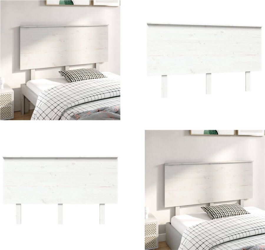 VidaXL Hoofdbord 139x6x82 5 cm massief grenenhout wit Hoofdbord Hoofdborden Hoofdeinde Houten Hoofdbord - Foto 2