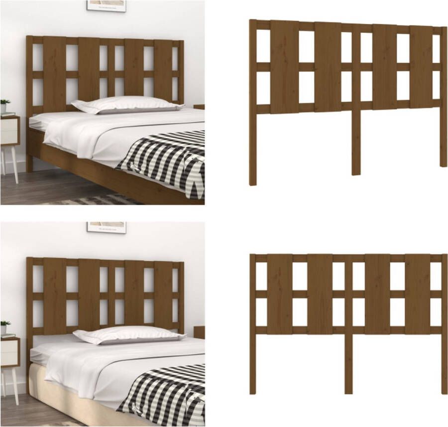 VidaXL Hoofdbord 140-5x4x100 cm massief grenenhout honingbruin Hoofdbord Hoofdborden Hoofdeinde Houten Hoofdbord