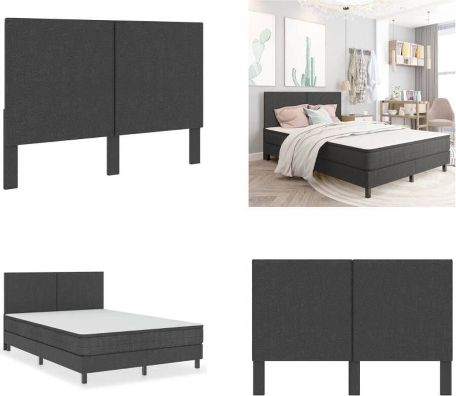 VidaXL Hoofdbord 140x200 cm stof donkergrijs Hoofdeinde Hoofdeindes Hoofdeinden Hoofdbord