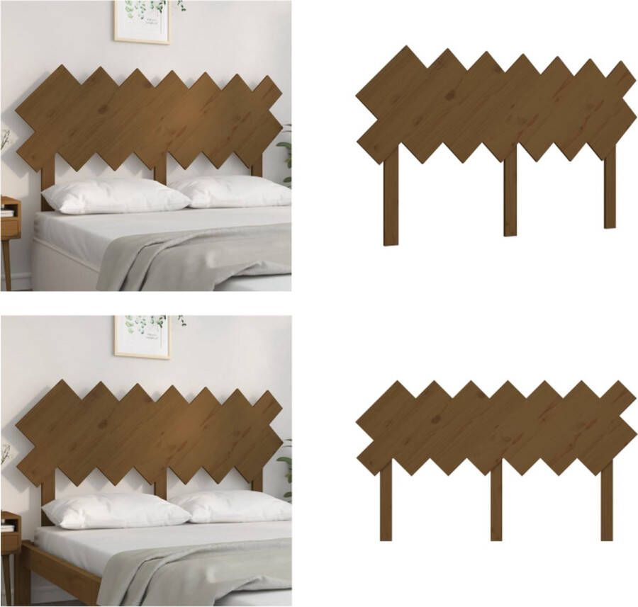 VidaXL Hoofdbord 141x3x80 5 cm massief grenenhout honingbruin Hoofdbord Hoofdborden Hoofdeinde Houten Hoofdbord - Foto 2