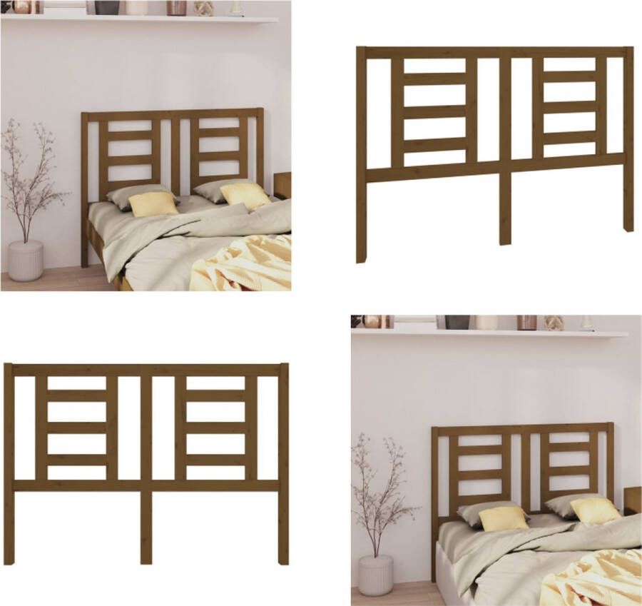 VidaXL Hoofdbord 141x4x100 cm massief grenenhout honingbruin Hoofdbord Hoofdborden Hoofdeinde Houten Hoofdbord