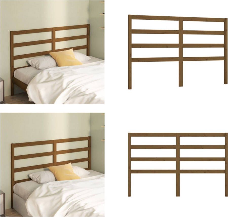 VidaXL Hoofdbord 141x4x100 cm massief grenenhout honingbruin Hoofdbord Hoofdborden Hoofdeinde Houten Hoofdbord