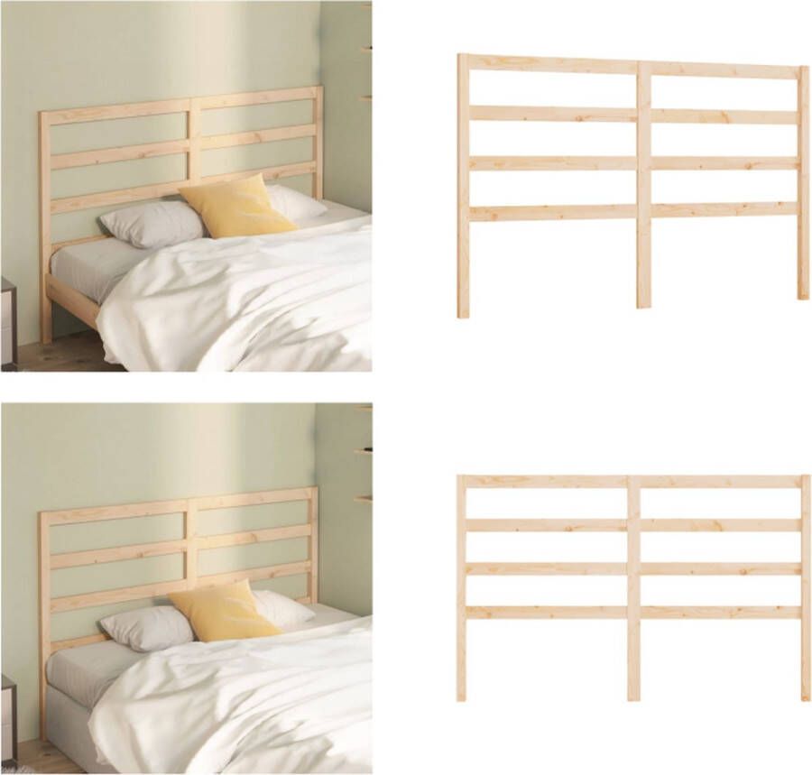 The Living Store Houten Hoofdeinde Grenenhout 141 x 4 x 100 cm Rustiek design Hoofdboard Houten Hoofdbord Hoofdeinde Rustic Interieur Beddecoratie - Foto 4
