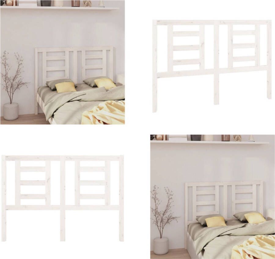 VidaXL Hoofdbord 141x4x100 cm massief grenenhout wit Hoofdbord Hoofdborden Hoofdeinde Houten Hoofdbord