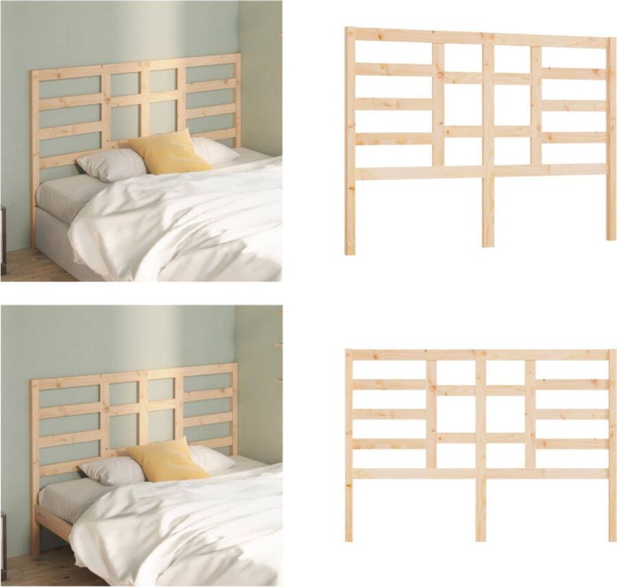 VidaXL Hoofdbord 141x4x104 cm massief grenenhout Hoofdbord Hoofdborden Hoofdeinde Houten Hoofdbord