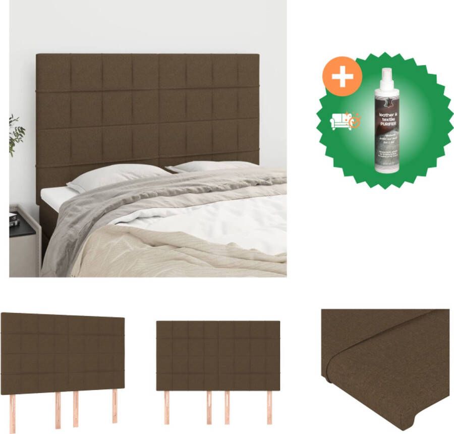 VidaXL Hoofdbord 144 x 5 x 118 128 cm Donkerbruin Bedonderdeel Inclusief Reiniger