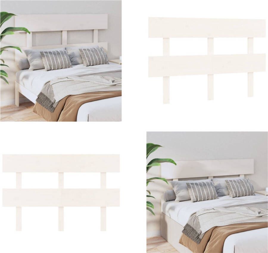 VidaXL Hoofdbord 144x3x81 cm massief grenenhout wit Hoofdbord Hoofdborden Hoofdeinde Houten Hoofdbord