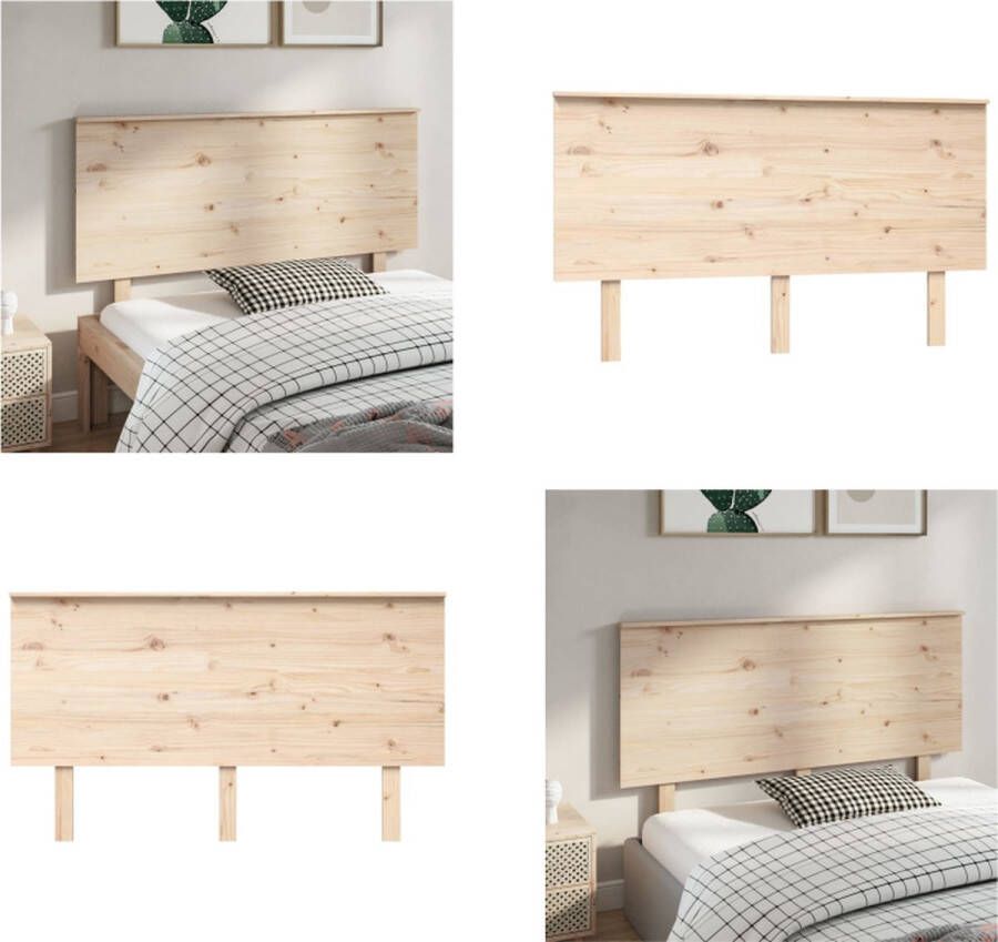 VidaXL Hoofdbord 144x6x82-5 cm massief grenenhout Hoofdbord Hoofdborden Hoofdeinde Houten Hoofdbord