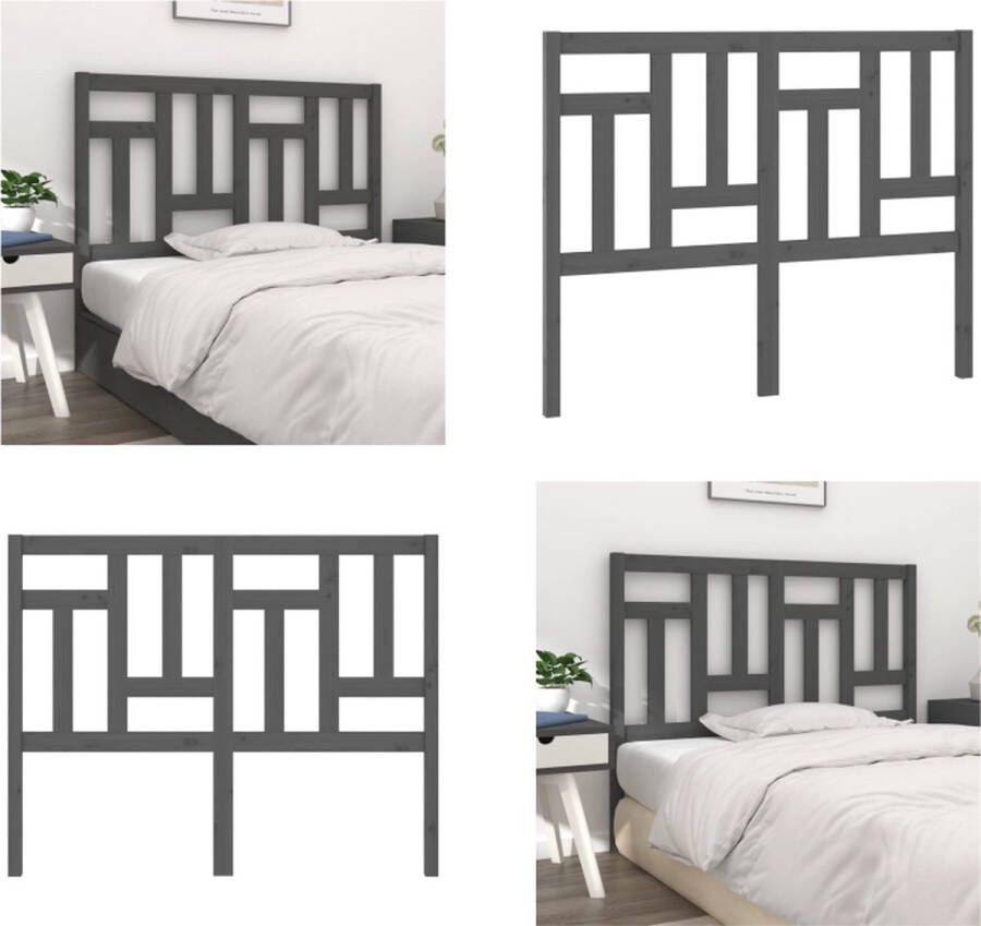 VidaXL Hoofdbord 145-5x4x100 cm massief grenenhout grijs Hoofdbord Hoofdborden Hoofdeinde Houten Hoofdbord - Foto 5