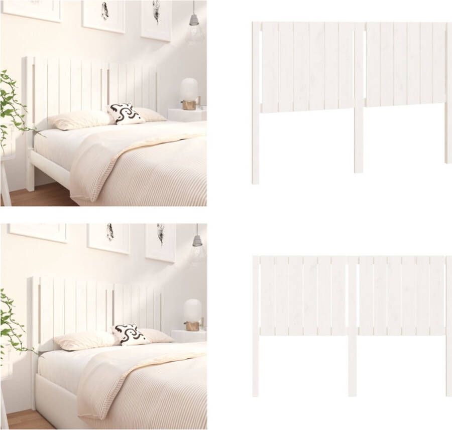 The Living Store Houten Hoofdeinde Rustieke Charme 145.5 x 4 x 100 cm Wit Houten Hoofdbord Hoofdeinde Beddecoratie Rustic Interieur Landelijk Meubilair - Foto 6