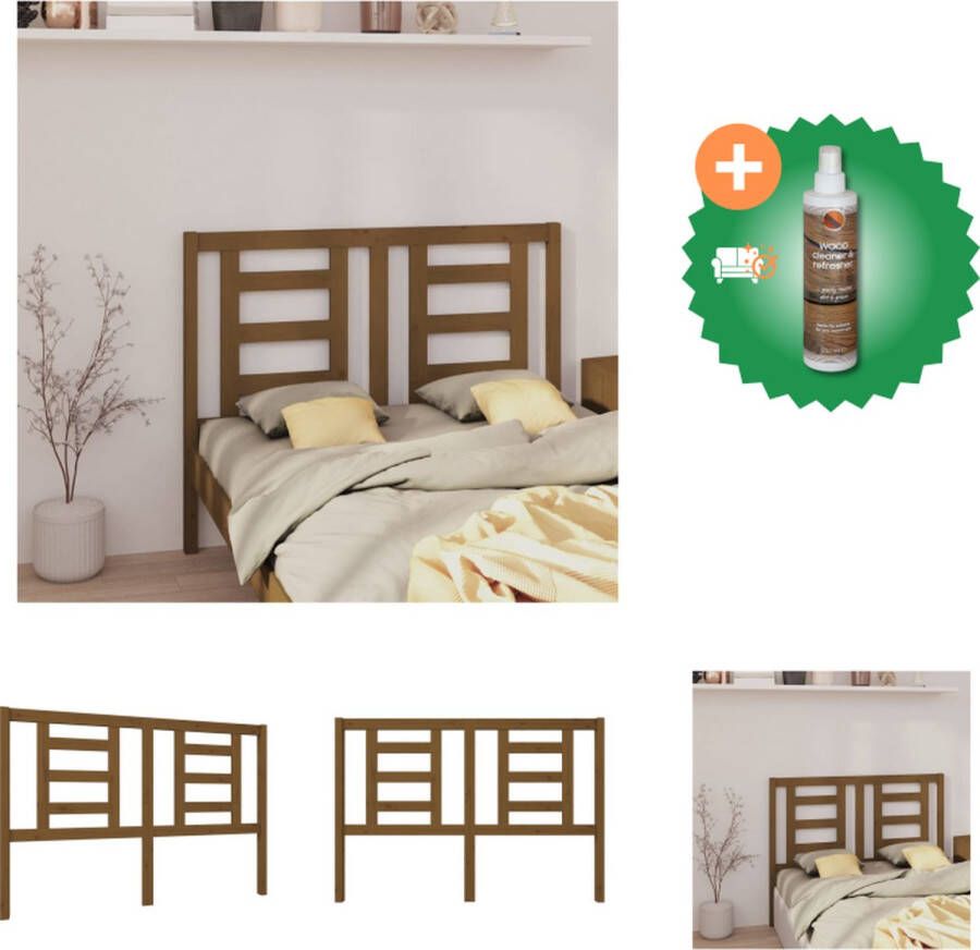 VidaXL Hoofdbord Grenenhout Honingbruin 146 x 4 x 100 cm Klassieke uitstraling Bedonderdeel Inclusief Houtreiniger en verfrisser