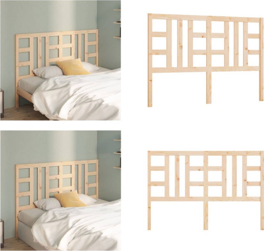 VidaXL Hoofdbord 146x4x100 cm massief grenenhout Hoofdbord Hoofdborden Hoofdeinde Houten Hoofdbord - Foto 1